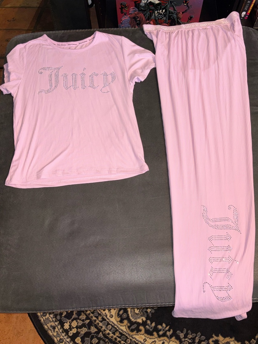 Juicy Couture Lilac Rhinestone Logo Lounge Set